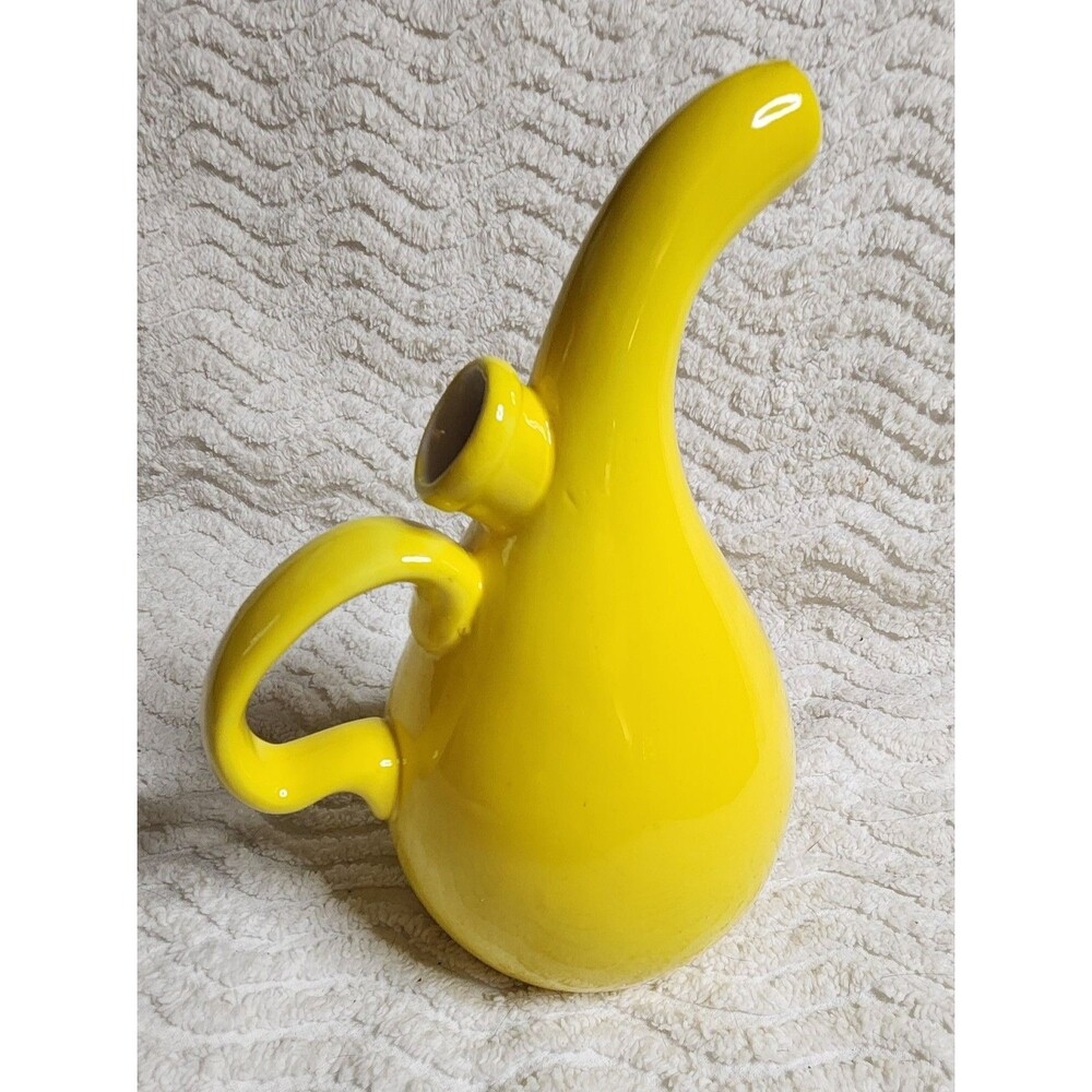 dei CERAMIC Earthenware Derby Sunny Yellow OIL DISPENSER Jar Pitcher 7"x5" EuC